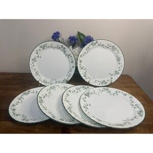 Vintage Corelle Callaway Ivy Dinner Plates Green Floral Set 6 Retro Kitchen